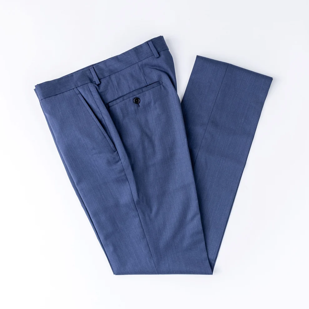 Blue wool dress trouser